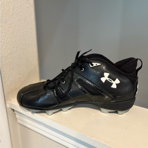 Mens Under Armour Demolish Football Cleats Shoes Size 13 Adult Black Spikes - Picture 3 of 9